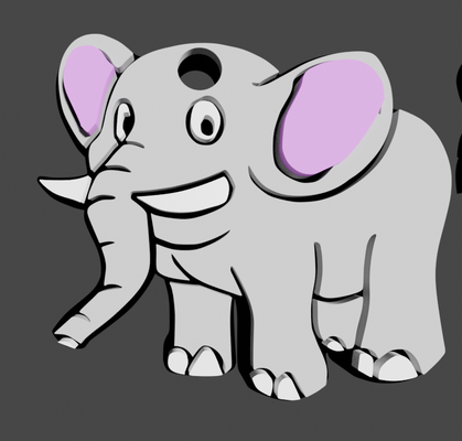 llavero elefante elefantes animales animal 3d print model - Mito3D