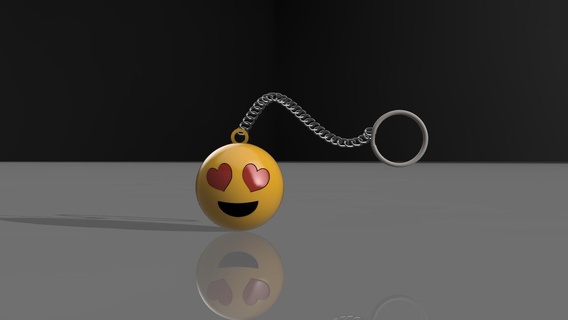 llavero emoji amor keychains3d llave anillo 3d print model - Mito3D
