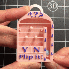 keychain flip-it - nano pinball game triviality ball toy 3d print model - Mito3D