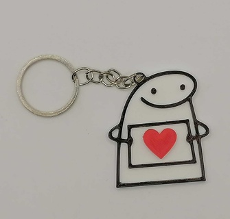 keychain flork love letter meme funny heart 3d print model - Mito3D