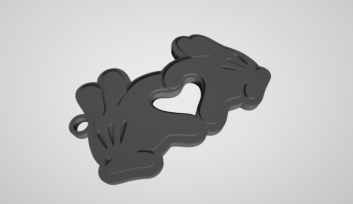 keychain hands heart 3d print model - Mito3D