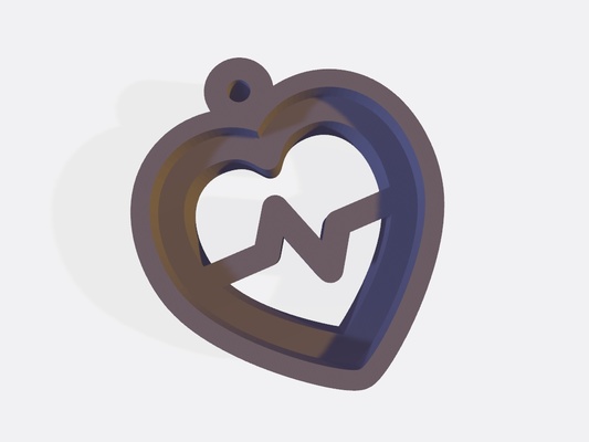keychain heart jewelry 3d printing gift stylish unique practical 3d print model - Mito3D