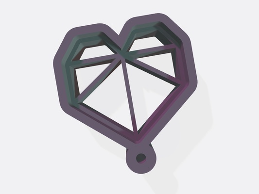 keychain heart jewelry 3d printing gift stylish unique practical 3d print model - Mito3D