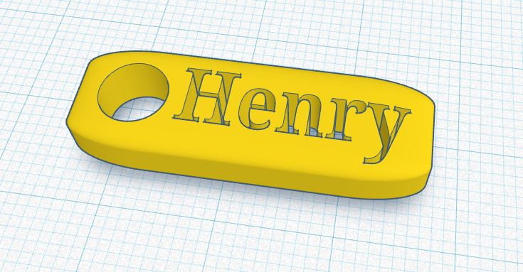 anahtarlık Henry seyahat eğlence yüzük 3D print model - Mito3D