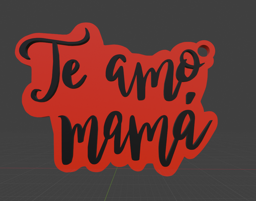 porte clés l'amour maman art texte message 3d print model - Mito3D