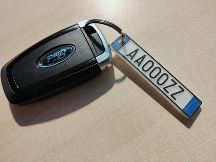 keychain italian car plates key vehicles 3d print model - Mito3D