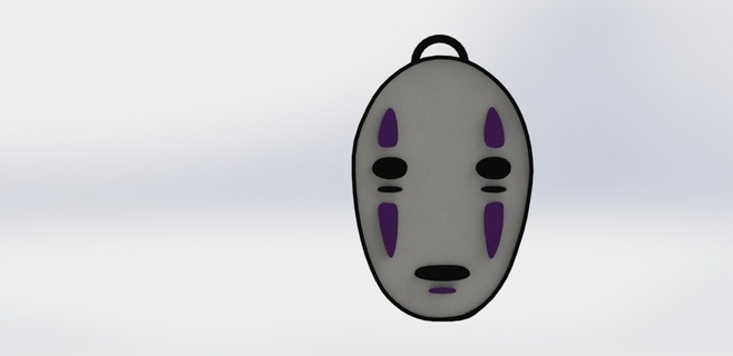 porte clés Kaonashi visage ghibli 3d print model - Mito3D