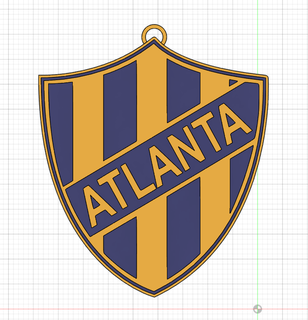 porte clés clé bague atlanta 2 couleurs football atlanta nationale 3d print model - Mito3D