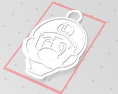 portachiavi chiave squillare luigi Mario bros super pendente 3d print model - Mito3D