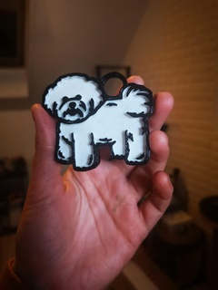keychain bishon dog keyring cute jewel 3d print model - Mito3D