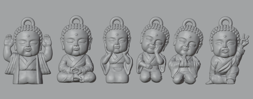 portachiavi buddha arte 3d print model - Mito3D