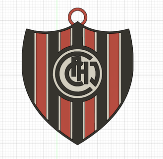 portachiavi chacarita 3 colori vari calcio 3d print model - Mito3D