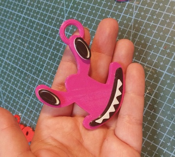 keychain pink roblox rainbow friends blue color parts games children's 3d print model - Mito3D