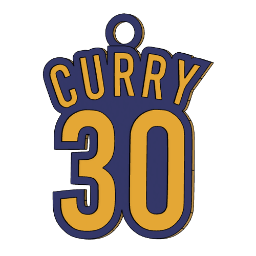 chaveiro Stephen Curry 30 basquetebol Jordânia guerreiros dourado 3D print model - Mito3D