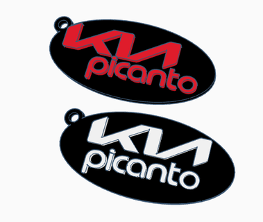 Schlüsselbund kia Picanto verschiedene Schlüssel Ring 3d print model - Mito3D
