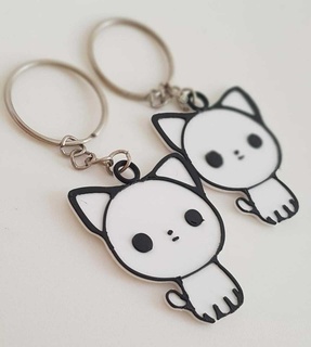 keychain kitty - cat key rings animals pets 3d print model - Mito3D