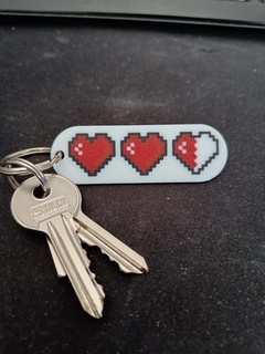 keychain life bar heart 2 video game 3d print model - Mito3D