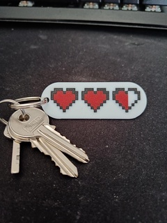 keychain life bar heart video game 3d print model - Mito3D