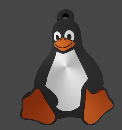 portachiavi linux llavero pinguino 3d print model - Mito3D