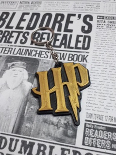 portachiavi logo hp Harry vasaio 2 colori Hogwarts fan arte regalo giocattolo 3d print model - Mito3D