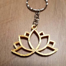 keychain lotus jewelry yoga keychains 3d printing 3d print model - Mito3D