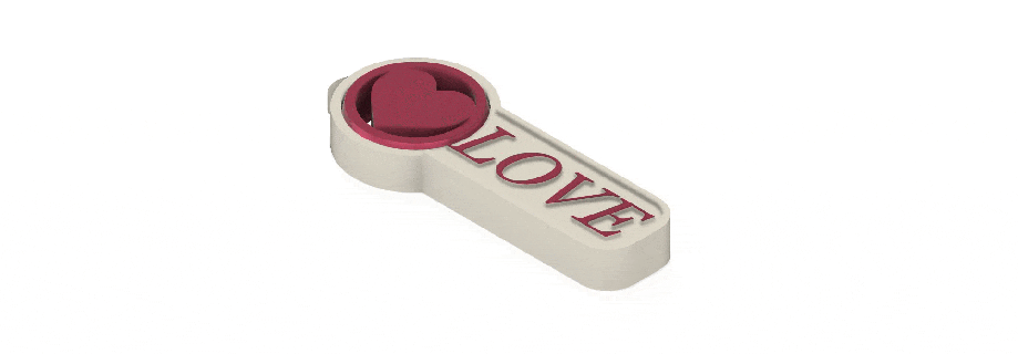 keychain love heart gyroscope antistress art car sport toy 3d print model - Mito3D