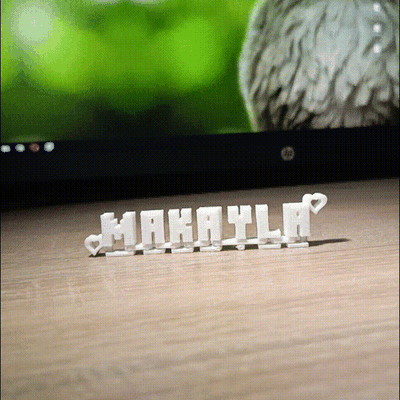 keychain makayla jewelry bibelot trinket bauble rattle toy chain pendant gift minecraft love heart 3d print model - Mito3D