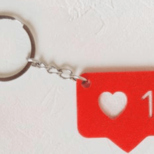 keychain megusta instagram like me follow influence heart nice 3D print model - Mito3D