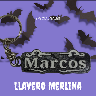 chaveiro Merlin Addams llavecumlea chave argolas keychain merlin 3d print model - Mito3D