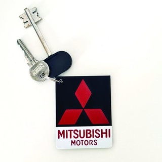 llavero mitsubishi ii llaveros logo marca moto bicicleta motor diseño Arte símbolo multicolor coche vehiculo regalo marcas 3d print model - Mito3D
