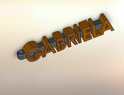Schlüsselbund Name gabriela angepasst 3d print model - Mito3D