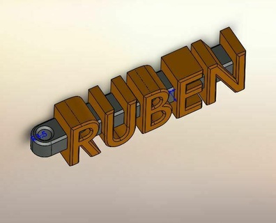 keychain name ruben customized 3d print model - Mito3D