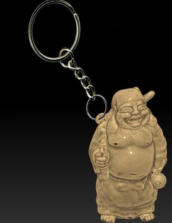 portachiavi netsuke Giappone buddha carattere ciondoli figurina modello 3d print model - Mito3D