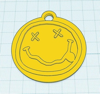 keychain nirvana - llavero de logo chainring band rock grunge 3d print model - Mito3D