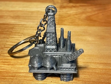 keychain offshore platform rig oil drilling gas 3d print model - Mito3D
