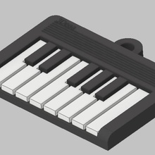 keychain piano gadget music play entretaiment note black tiles 3d print model - Mito3D