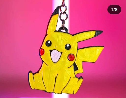 keychain pikachu pokemon kaychain impress o3d sale 3d print model - Mito3D