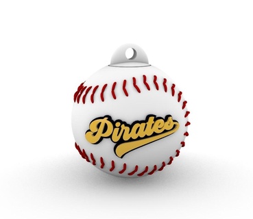 keychain pittsburgh pirates container lid mlb key ring 3d print model - Mito3D