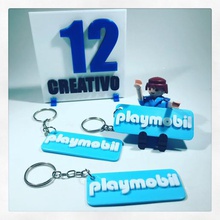 trousseau playmobil logo de la mode un clés anneau porte-clés art fan playmo cadeau 3d print model - Mito3D
