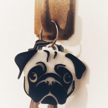 keychain pug fashion key ring carlino dog 3d print model - Mito3D