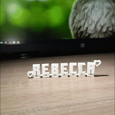 keychain rebecca jewelry bibelot trinket bauble rattle toy chain pendant gift minecraft love heart 3d print model - Mito3D