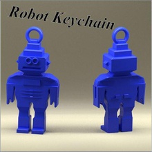 keychain robot gadget porteclef while pendant gift fun easy easyprint printable 3d print model - Mito3D
