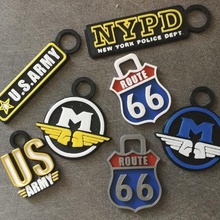 keychain set trousseau beaucoup gadget anneau porte-clés police de new york les usages moto la route 66 3d print model - Mito3D