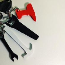 Schlüsselanhänger-set Mode set Dekorative tool 3dprint hand-Werkzeug trinked drill hammer Schraubenschlüssel sah Schlüsselanhänger 3d print model - Mito3D