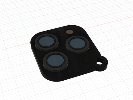 porte clés forme iphone 14 pro caméra Pomme 3d print model - Mito3D