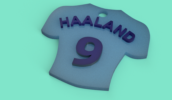 portachiavi forma piace jersey haaland Manchester città Inghilterra calcio 3d print model - Mito3D
