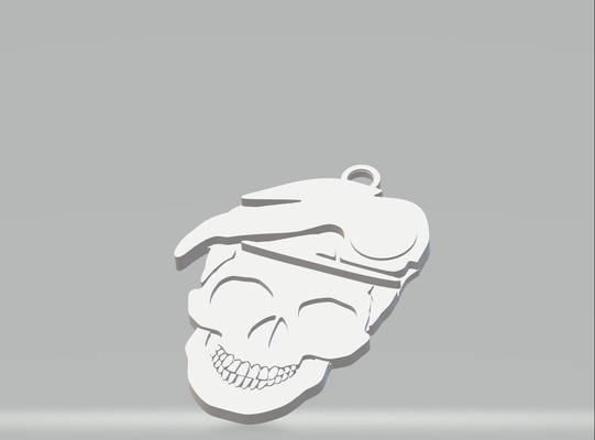 keychain skull military 3d print model - Mito3D