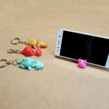 keychain smartphone stand gadget 3d keychains cat cell phone cute dragon hippo kitten snail stall support 3d print model - Mito3D