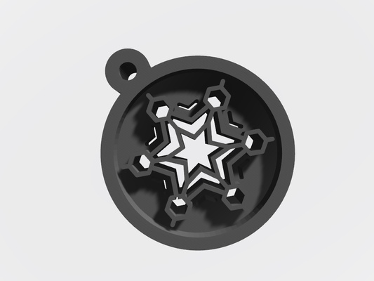 keychain snowflake jewelry 3d printing gift stylish unique practical 3d print model - Mito3D