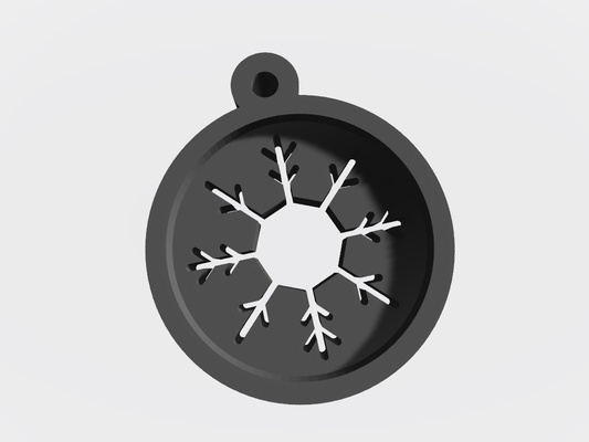 keychain snowflake jewelry 3d printing gift stylish unique practical 3d print model - Mito3D
